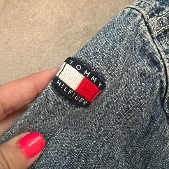 80’s 90’s Y2K Tommy Hilfiger Patriotic USA FLAG Sz 12-18mos Denim Patch Jacket - Picture 7 of 9